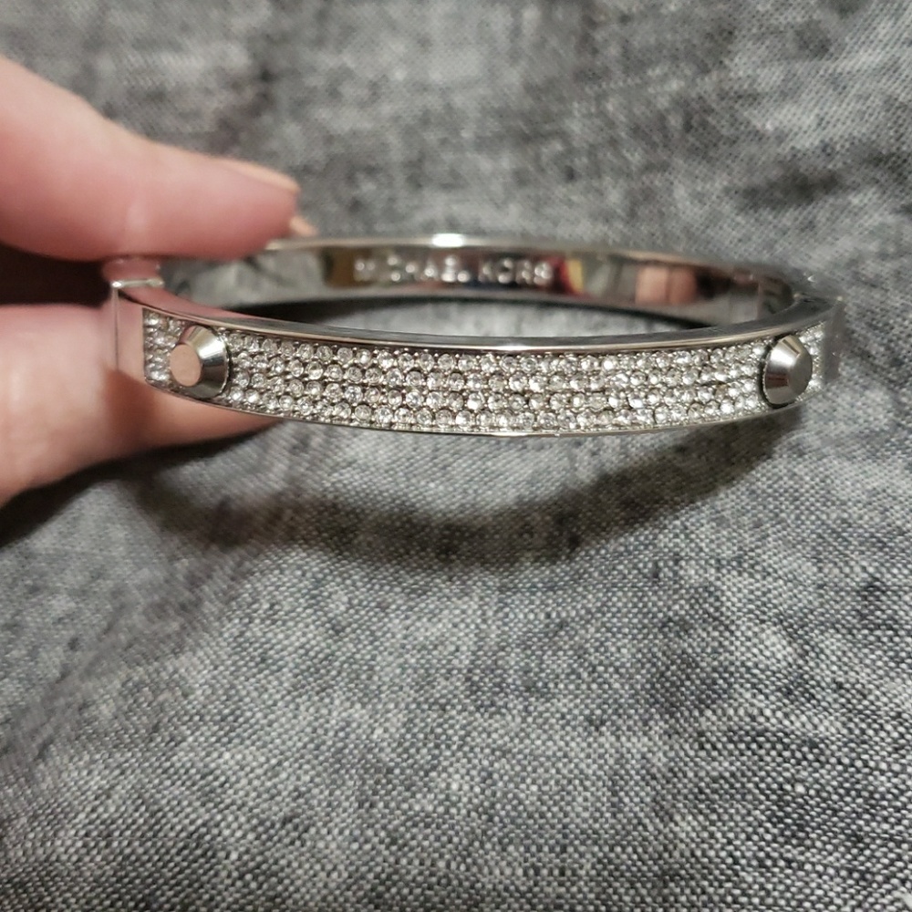 Michael Kors silver tone pave bracelet